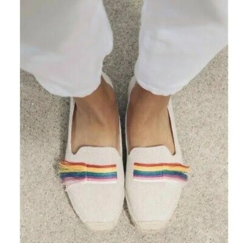 Soludos rainbow pride flag espadrille loafer flats